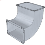 90 ELBOW 150X250 Γαλβανιζέ με φλάντζα 20χλς